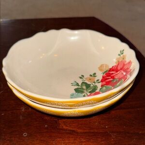 Pioneer Woman Yellow Floral Ceramic Bowls Lot of 2